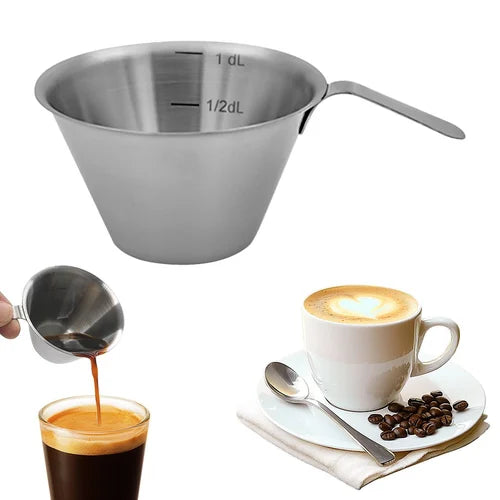 100ml 304 Stainless Steel Espresso Measuring Cup with Handle