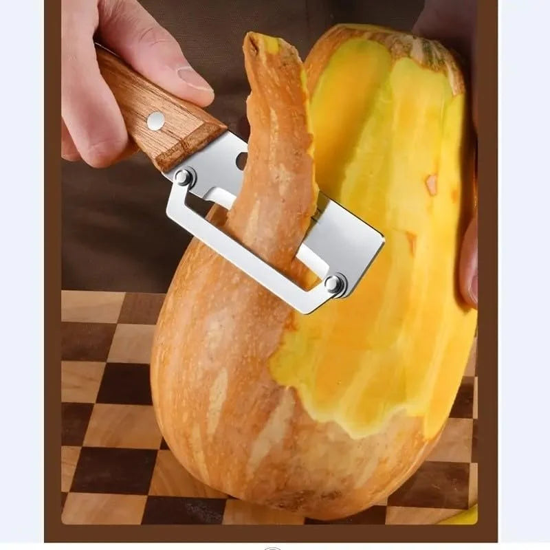 3 in 1 Multifunction Vegetable Peeler Stainless Steel Blade with Wooden Handle for Fruits and Vegetables