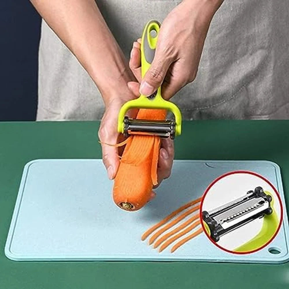 3 in 1 Fruit and Vegetable Peeler Multifunction Stainless Steel Manual Kitchen Peeler