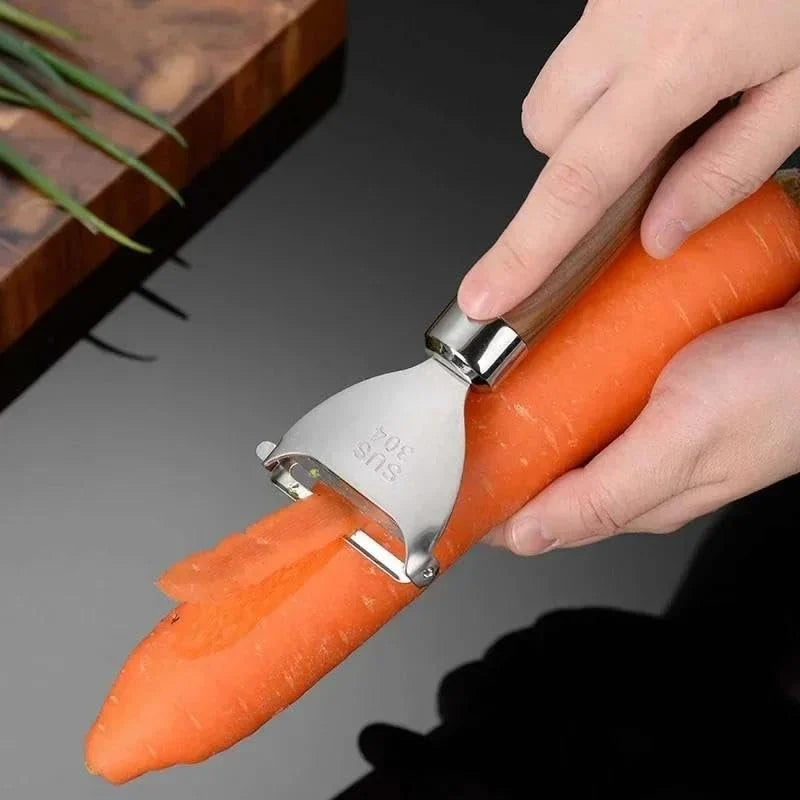Stainless Steel Julienne Vegetable Peeler Multi-Functional Dual-Edge Blade Manual Kitchen Tool