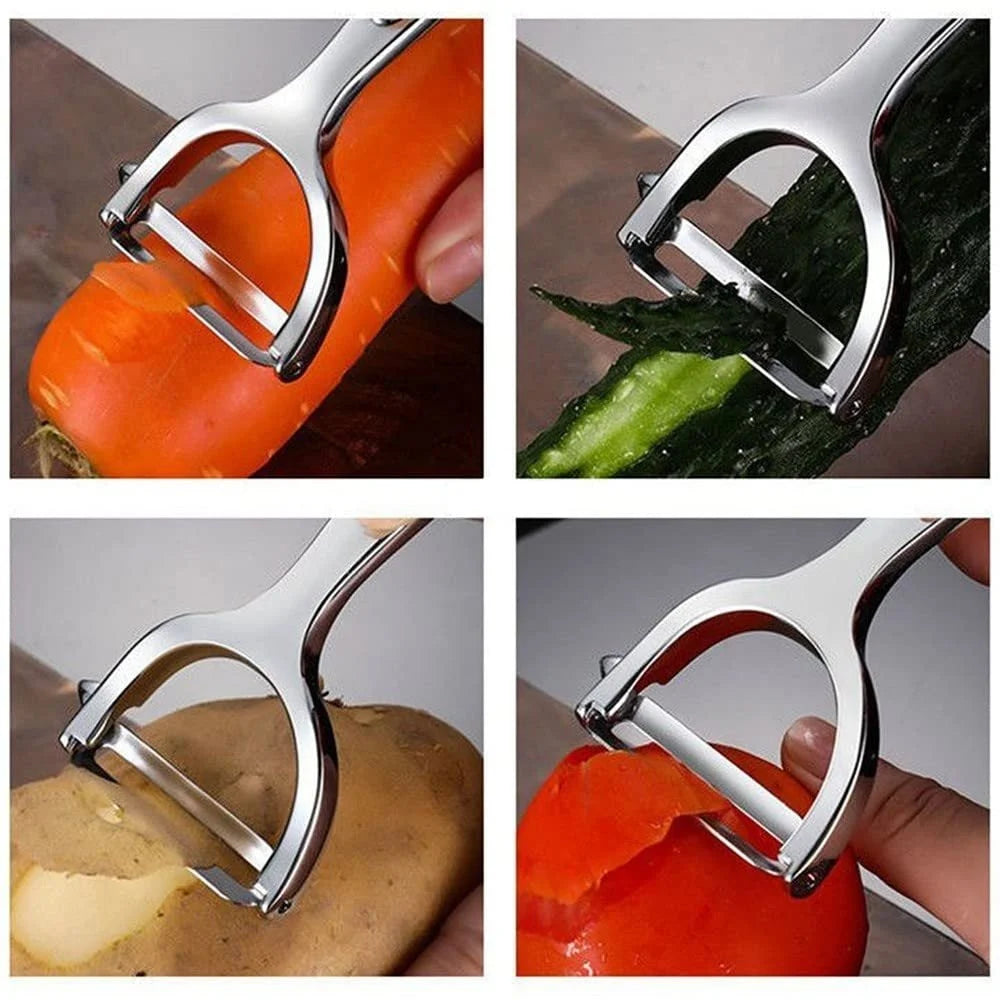 Stainless Steel Vegetable & Fruit Peeler with Sharp Blade Ergonomic Manual Kitchen Tool