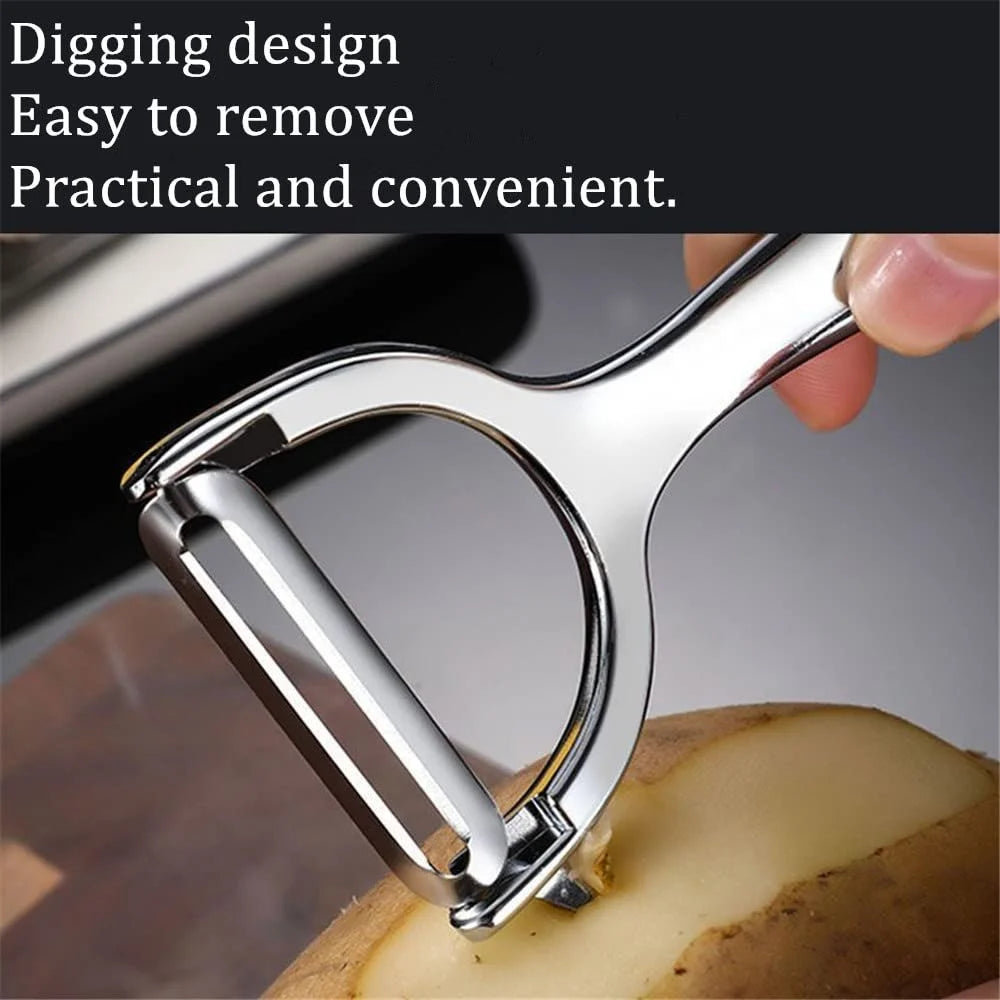 Stainless Steel Vegetable & Fruit Peeler with Sharp Blade Ergonomic Manual Kitchen Tool