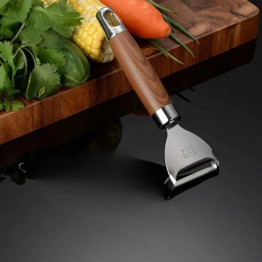 Stainless Steel Julienne Vegetable Peeler Multi-Functional Dual-Edge Blade Manual Kitchen Tool