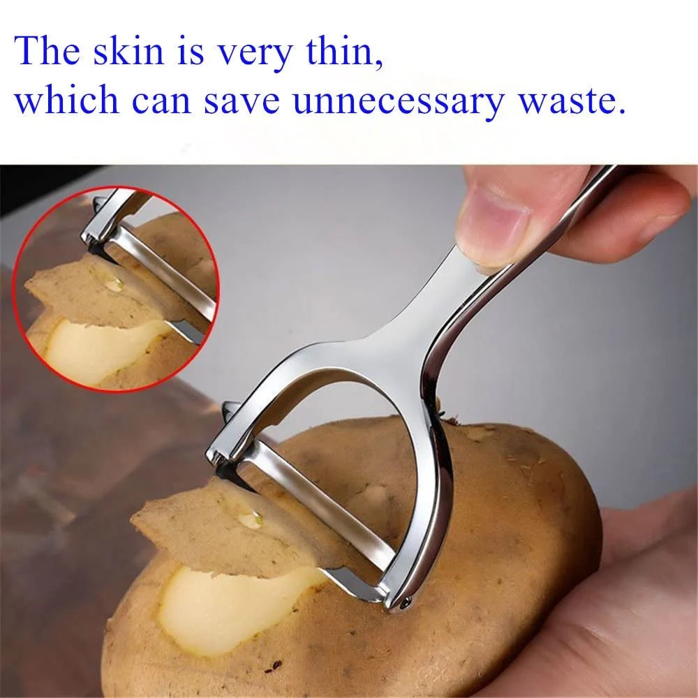 Stainless Steel Vegetable & Fruit Peeler with Sharp Blade Ergonomic Manual Kitchen Tool