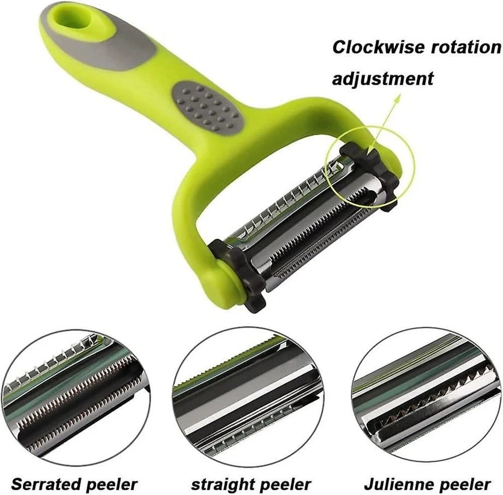 3 in 1 Fruit and Vegetable Peeler Multifunction Stainless Steel Manual Kitchen Peeler