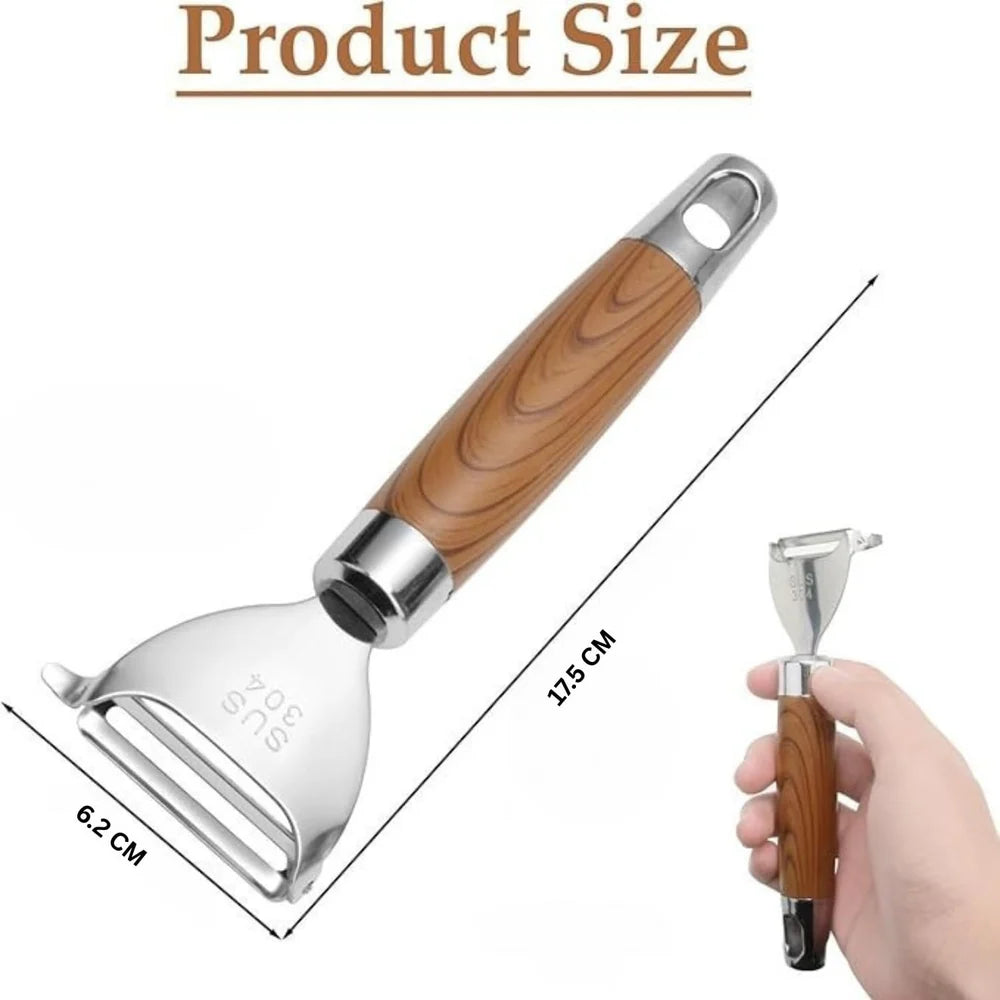 Stainless Steel Julienne Vegetable Peeler Multi-Functional Dual-Edge Blade Manual Kitchen Tool