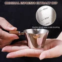90ml Stainless Steel Espresso Measuring Cup with Wooden Handle