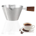 90ml Stainless Steel Espresso Measuring Cup with Wooden Handle