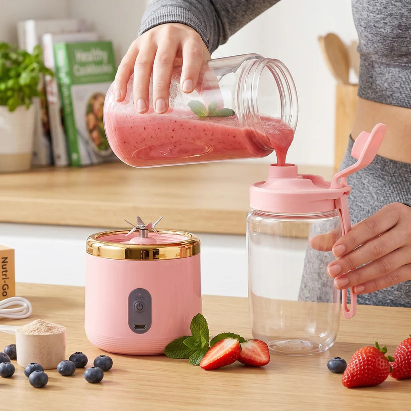Cordless Portable Juice Blender – USB Rechargeable Personal Smoothie Maker for Travel, Office & Home