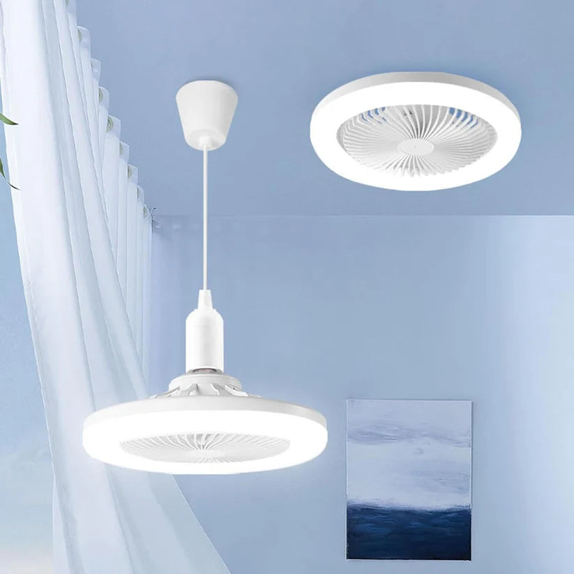 E27 LED Ceiling Fan with Light & Remote Control – Easy Screw-In Socket Fan Lamp for Home
