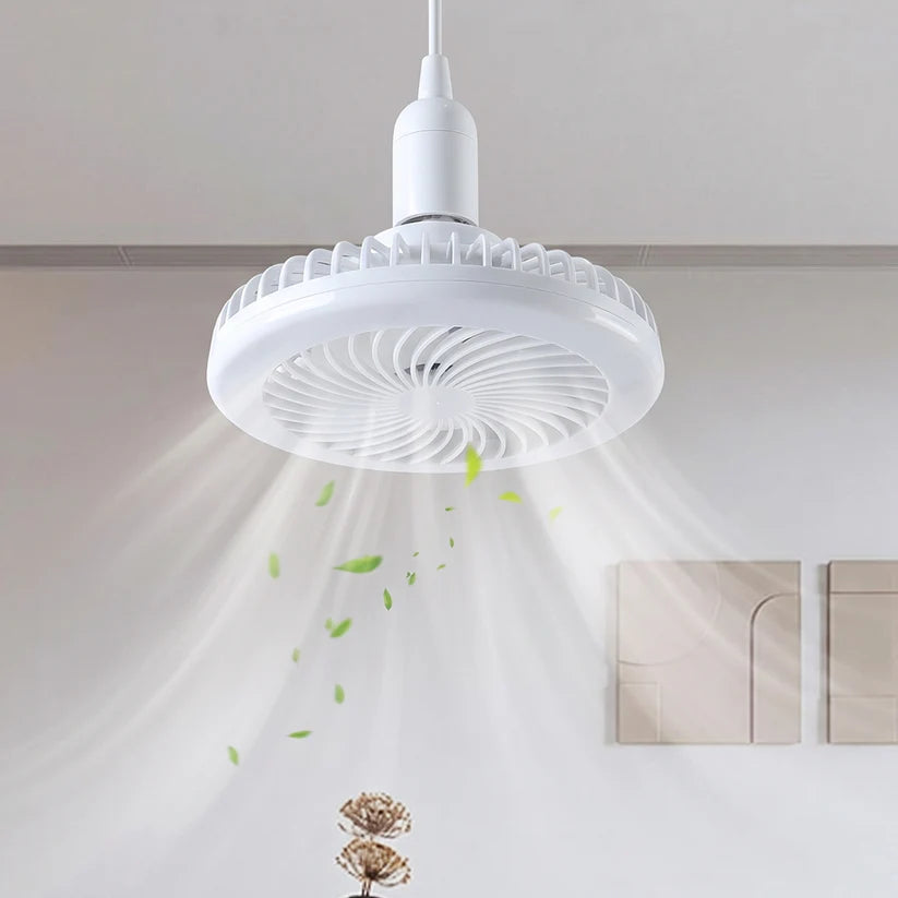 E27 LED Ceiling Fan with Light & Remote Control – Easy Screw-In Socket Fan Lamp for Home