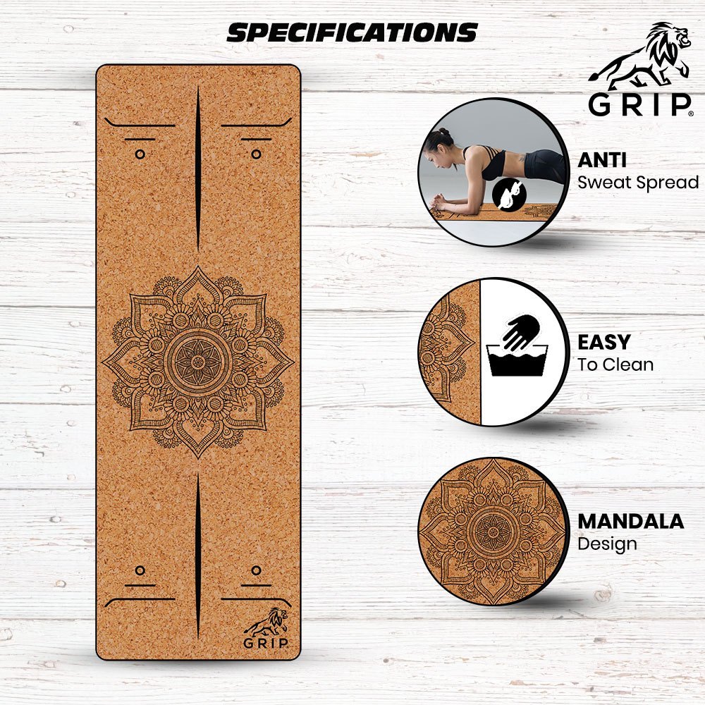 Grip Cork Yoga Mat – Premium Non-Slip Exercise & Meditation Mat