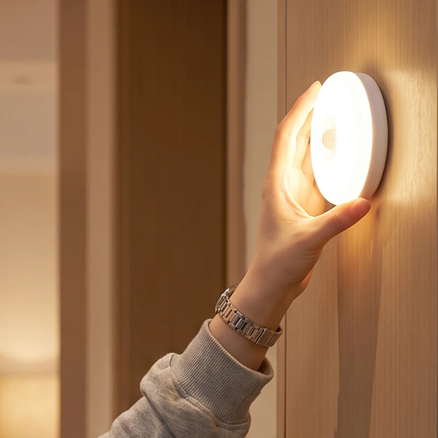 Rechargeable Motion Sensor LED Night Light – Wireless PIR Magnetic Wall Lamp for Hallway, Bedroom & Closet