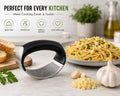 Stainless Steel Garlic Press & Mincer – Ergonomic Manual Garlic Crusher, Chopper & Ginger Mincer for Kitchen Use (Black)