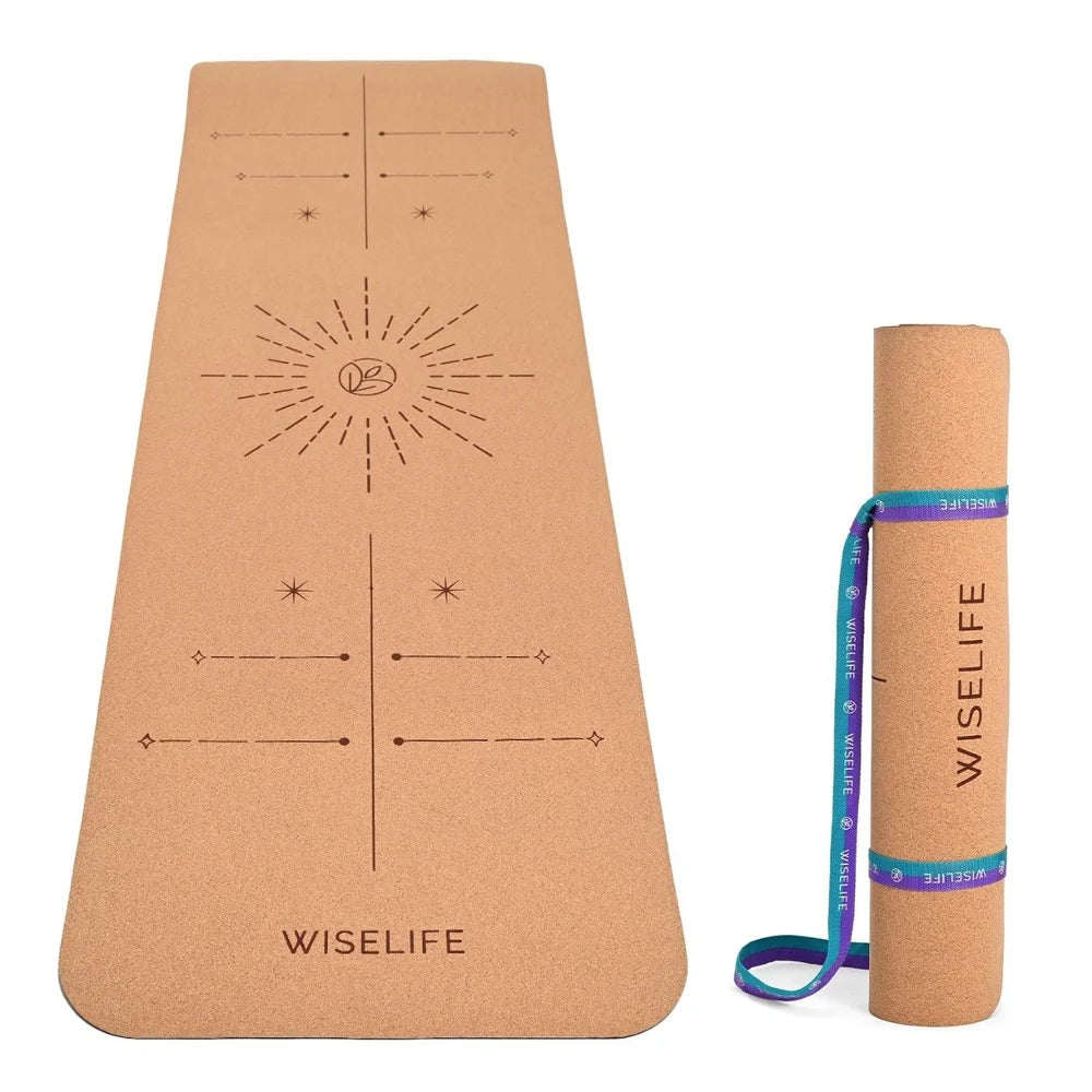 Wiselife Cork & TPE Yoga Mat – 5mm Non-Slip Fitness & Exercise Mat