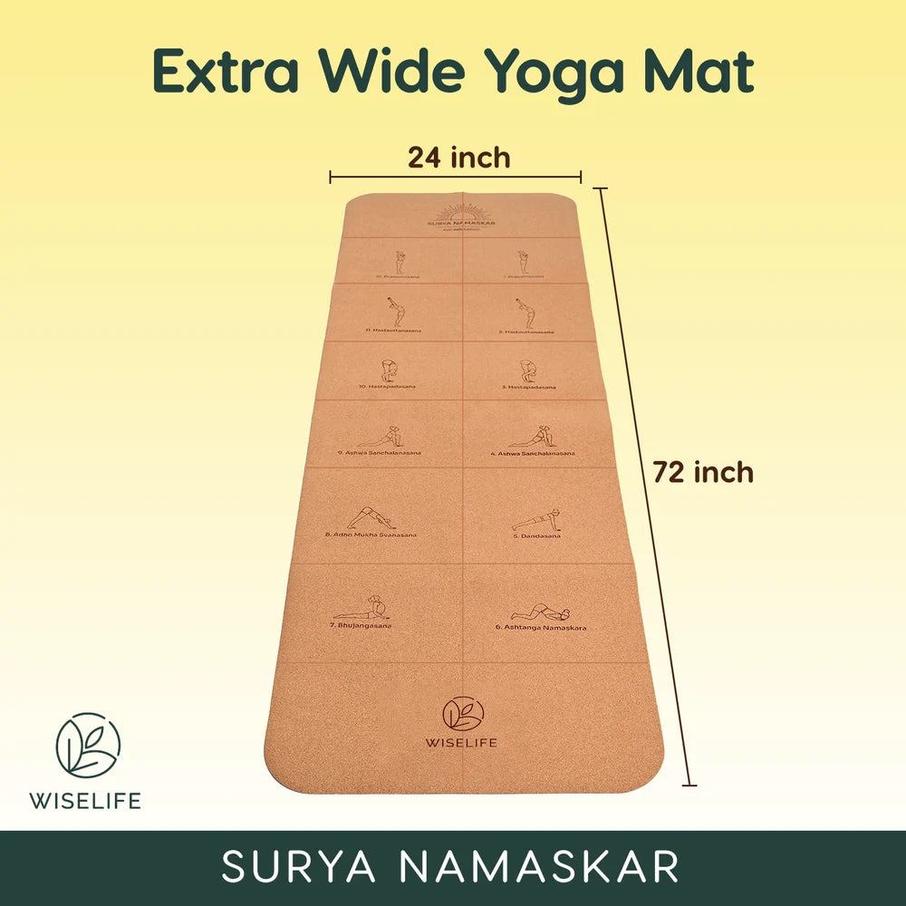 Wiselife Cork & TPE Yoga Mat – 5mm Non-Slip Fitness & Exercise Mat