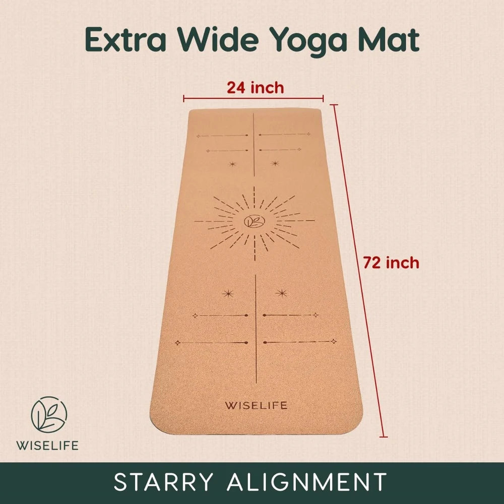 Wiselife Cork & TPE Yoga Mat – 5mm Non-Slip Fitness & Exercise Mat