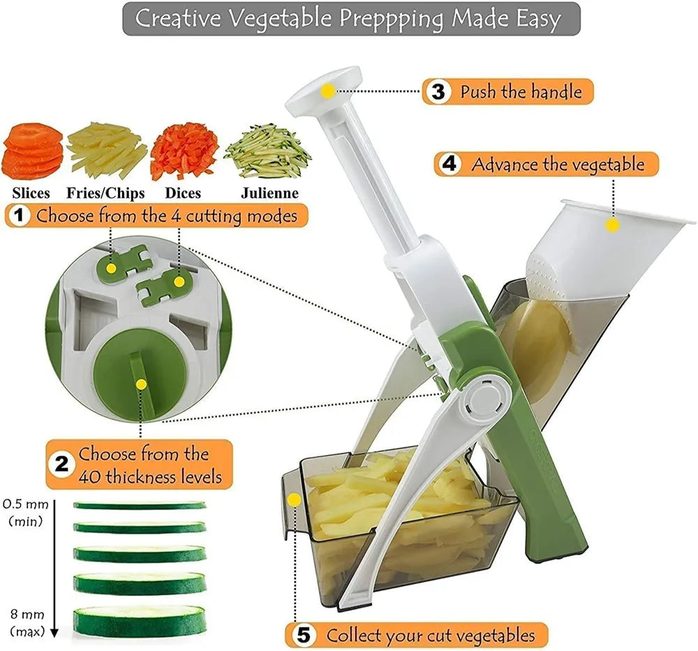 Plastic Mandoline Slicer Cutter Chopper & Grater for Kitchen