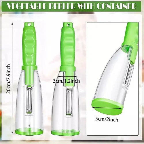 Multicolor Fruit & Vegetable Peeler with Storage Box Stainless Steel Manual Kitchen Peeling Tool