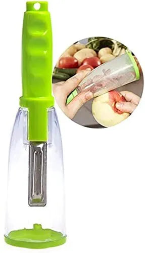 Multicolor Fruit & Vegetable Peeler with Storage Box Stainless Steel Manual Kitchen Peeling Tool