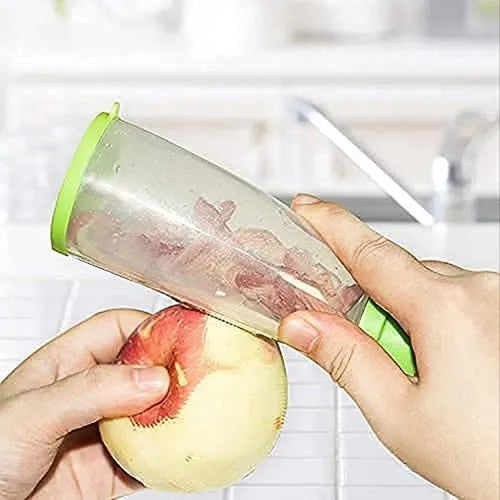 Multicolor Fruit & Vegetable Peeler with Storage Box Stainless Steel Manual Kitchen Peeling Tool