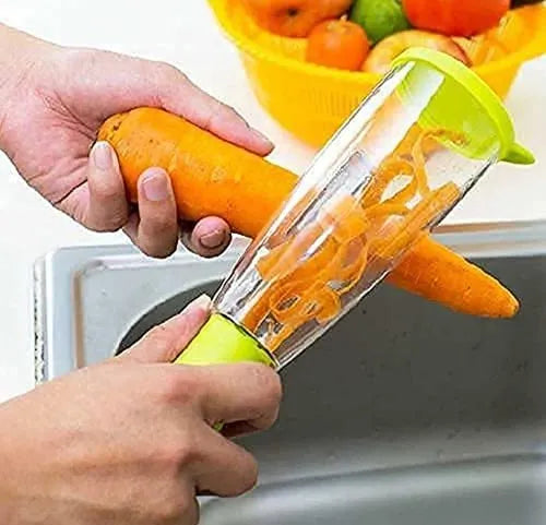 Multicolor Fruit & Vegetable Peeler with Storage Box Stainless Steel Manual Kitchen Peeling Tool