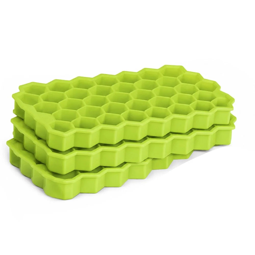 Silicone Ice Cube Tray | Flexible Food Grade Ice Mold with Lid