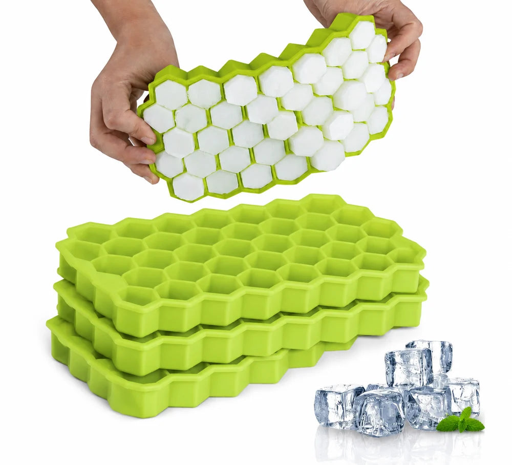 Silicone Ice Cube Tray | Flexible Food Grade Ice Mold with Lid