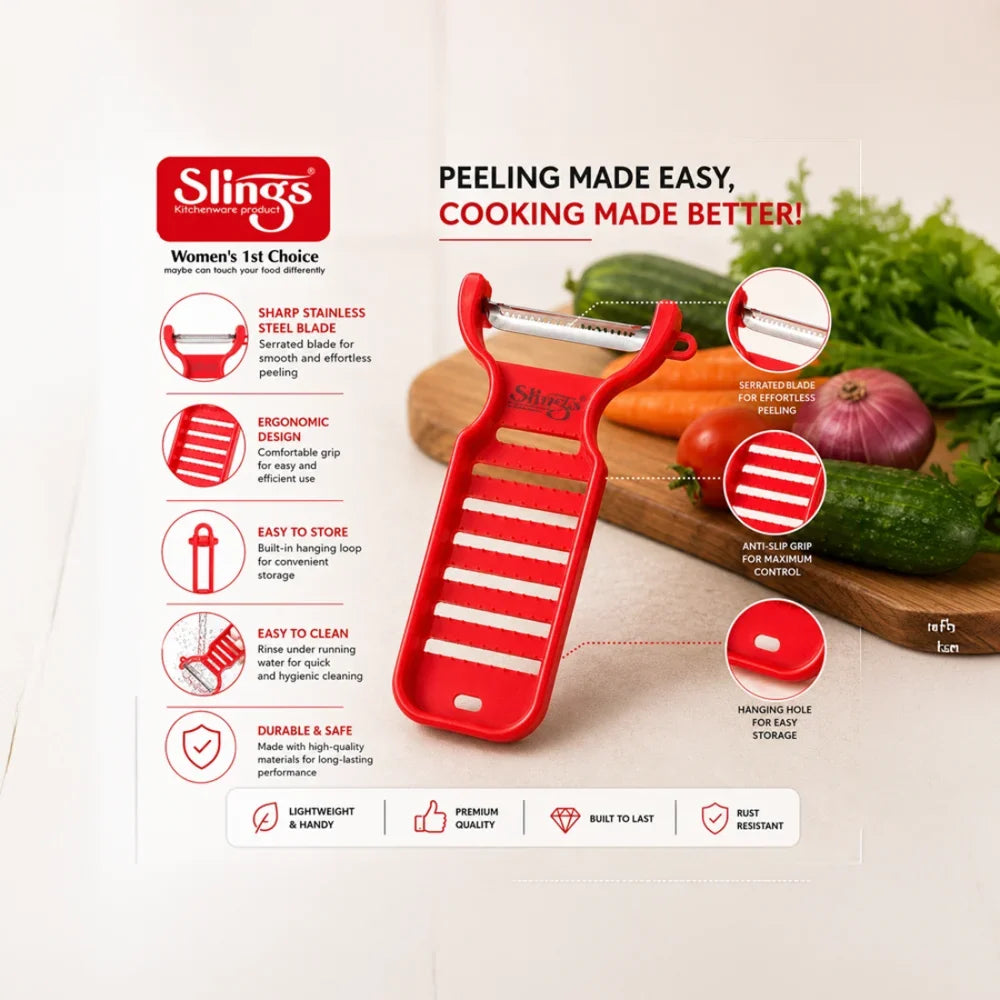 Stainless Steel Vegetable Peeler with Sharp Serrated Blade Manual Fruit & Vegetable Kitchen Tool