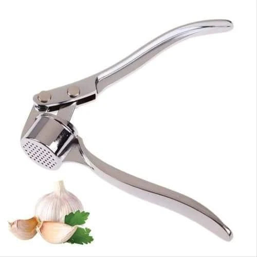 Zinc Alloy Stainless Steel Garlic Crusher | Heavy Duty Manual Garlic Press for Kitchen