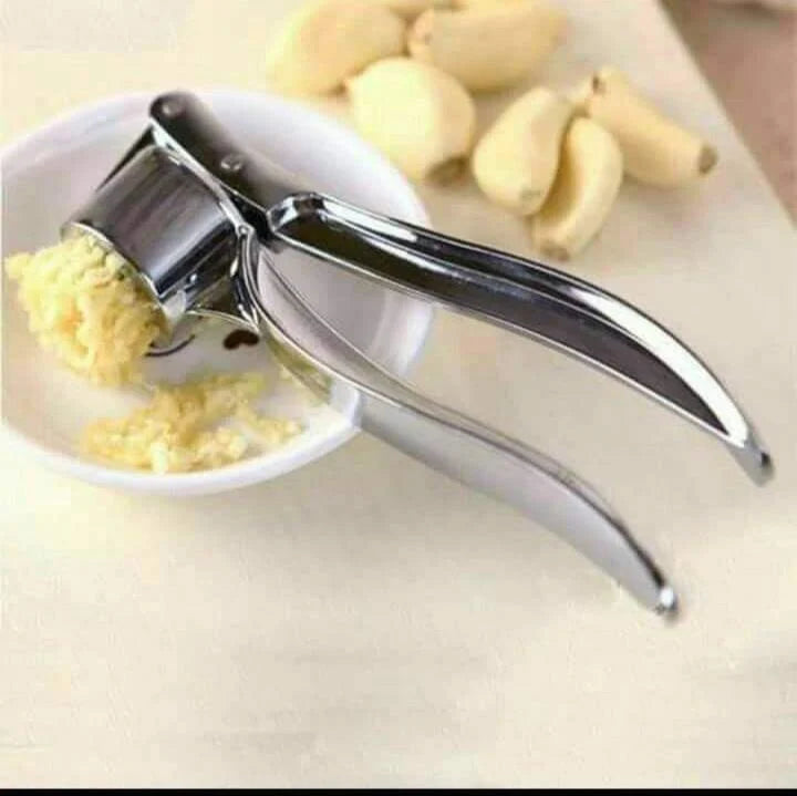 Zinc Alloy Stainless Steel Garlic Crusher | Heavy Duty Manual Garlic Press for Kitchen